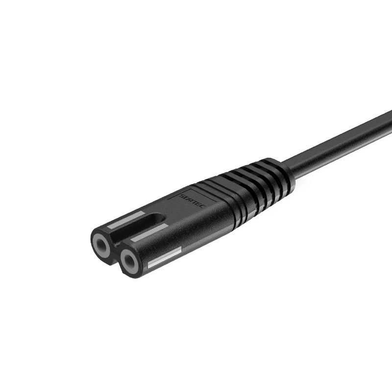 dva otvora i rep u obliku osam IEC C8 konektor Europski standardni kabel za napajanje